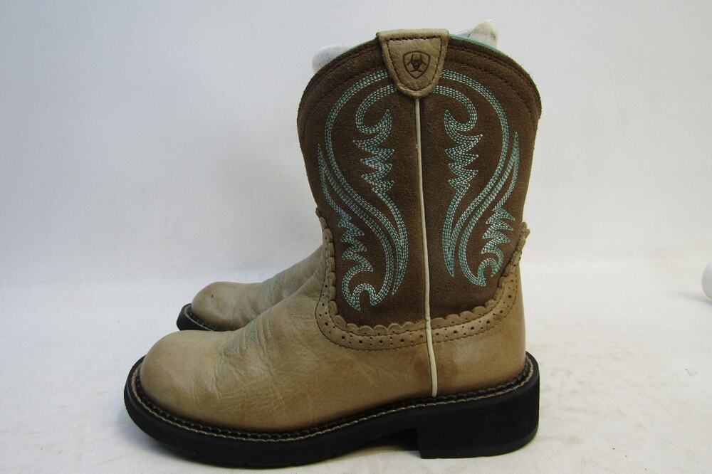 Ariat Fatbaby Womens Sz 7.5 B Brown Suede Leather Cowboy Western Boots